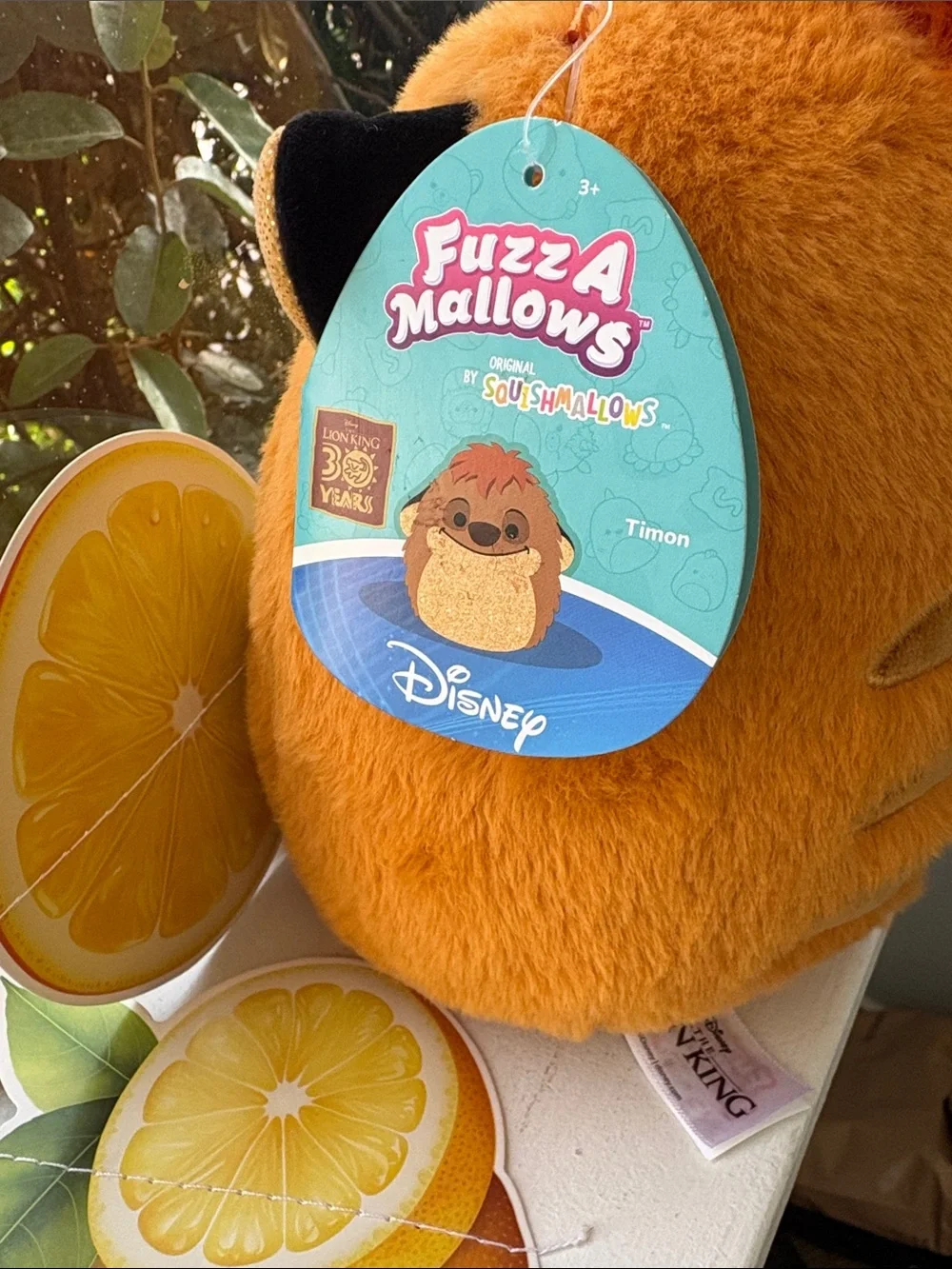 Disney Fuzz A Mallows Orange Plush Timon